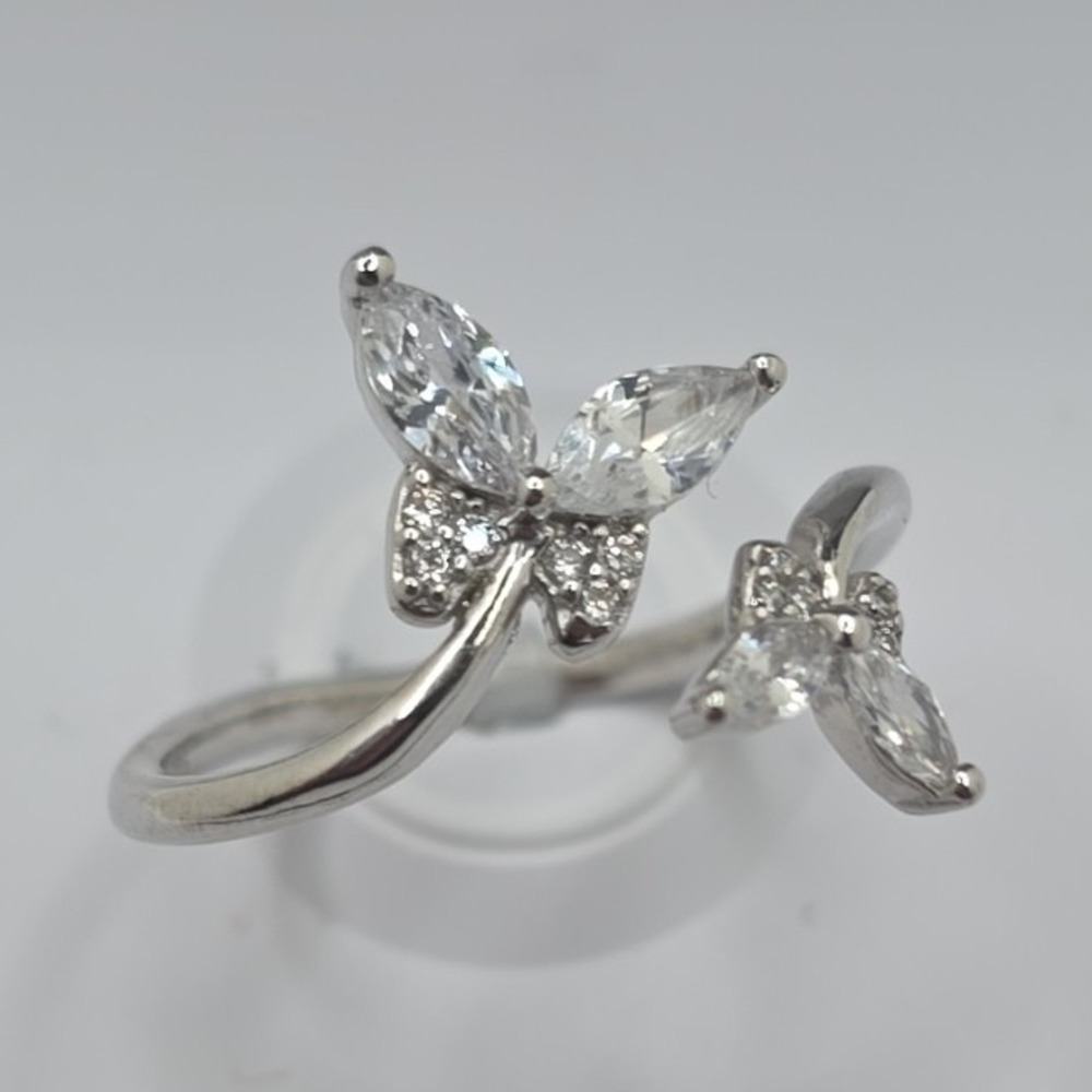 Giani Bernini Sterling Silver 925 CZ Opal Butterfly Ring Size 7